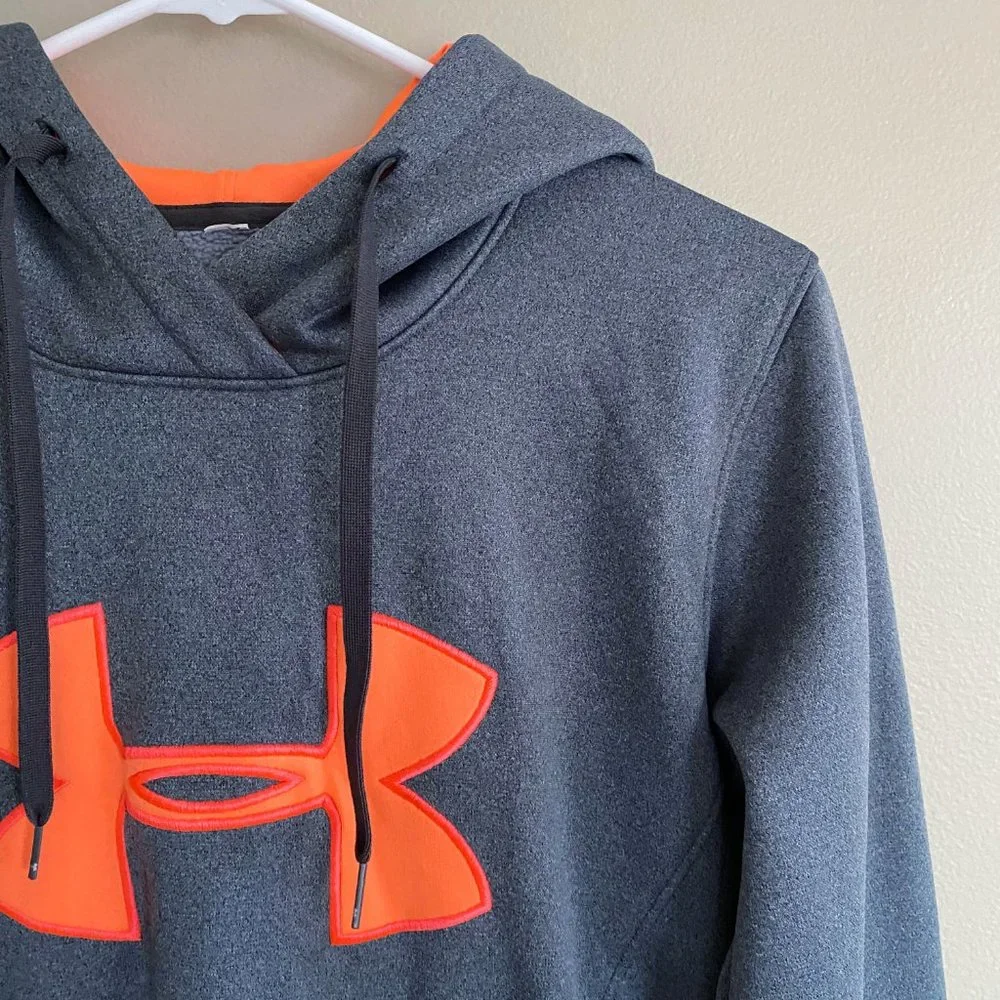 Under Armour hoodie sweatshirt gray orange sz XS - Picture 2 of 5